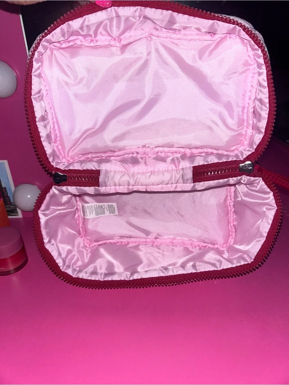 Disney Winnie The Pooh pink plaid Makeup bag-Cosmetic bag